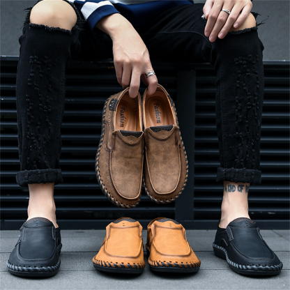 💥Last day deals 70% OFF💥Men's Spring And Summer Walking/Working Stitch Detail Leather Moccasins