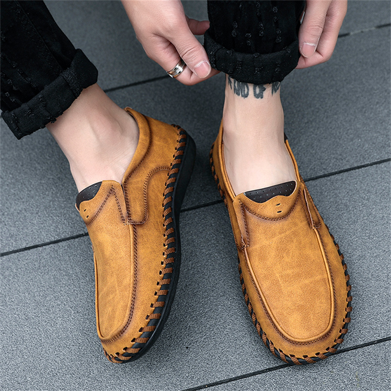 💥Last day deals 70% OFF💥Men's Spring And Summer Walking/Working Stitch Detail Leather Moccasins