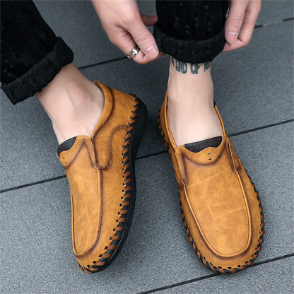 💥Last day deals 70% OFF💥Men's Spring And Summer Walking/Working Stitch Detail Leather Moccasins