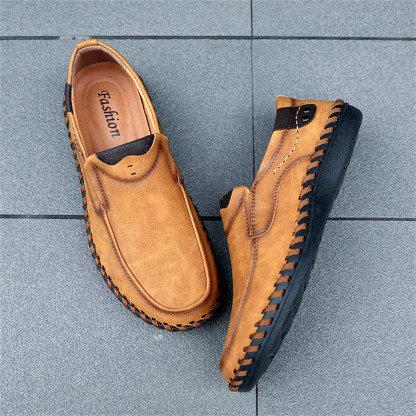 💥Last day deals 70% OFF💥Men's Spring And Summer Walking/Working Stitch Detail Leather Moccasins