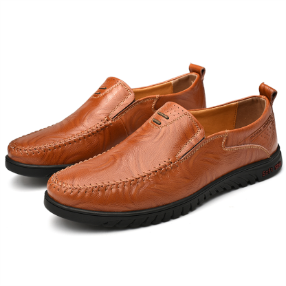 🔥🚀 Hot Sale! Limited Stock! 🌟👟💥Men's Banquet Office Lightweight Design Soft-sole Slip-on Leather Penny Loafers - Proven Plantar Fasciitis, Foot and Heel Pain Relief