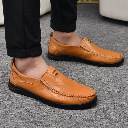 🔥🚀 Hot Sale! Limited Stock! 🌟👟💥Men's Banquet Office Lightweight Design Soft-sole Slip-on Leather Penny Loafers - Proven Plantar Fasciitis, Foot and Heel Pain Relief