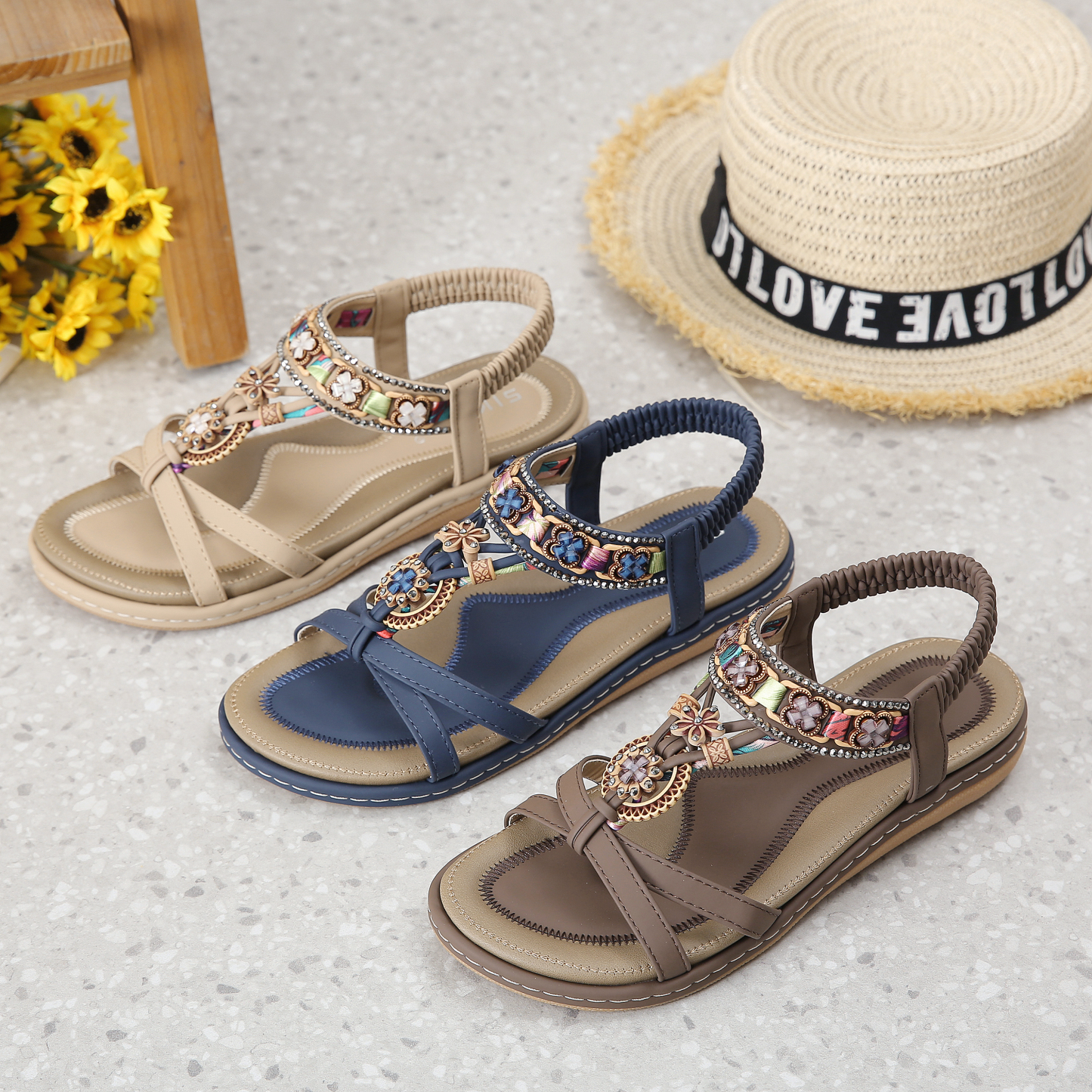 🌸🎉Hot Sale 50% OFF✨⏳Women's Beach Comfort Non-Slip Orthopedic Slip-On Sandals - Improve Posture and Get Rid of Painless Walking and Standing