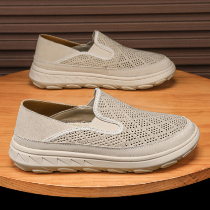 🏃👟50% OFF !!!🔥Last Hour!!🔥Men's Hiking Comfortable Breathable Wear-Resistant Orthopedic Slip-On Loafers