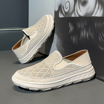 🏃👟50% OFF !!!🔥Last Hour!!🔥Men's Hiking Comfortable Breathable Wear-Resistant Orthopedic Slip-On Loafers