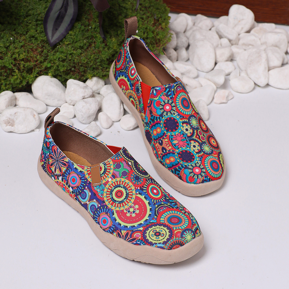 🥿50% OFF !!!✨Clearance!!✨Women's Everyday Wide Toe Arch Support Floral Canvas Slip-On Walking Shoes - Proven Plantar Fasciitis, Foot and Heel Pain Relief