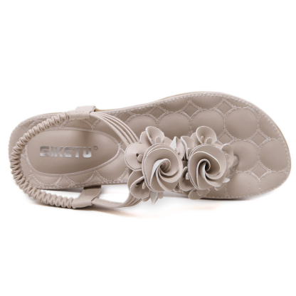 🌸🎉Spring Sale 50% OFF✨⏳Women's Flat Sandals Dress Shoes Ankle T-Strap Thong Elastic Comfortable Flip Flops Beach Sandal for Women - Conforms To The Human Body And Reduces Foot Pressure