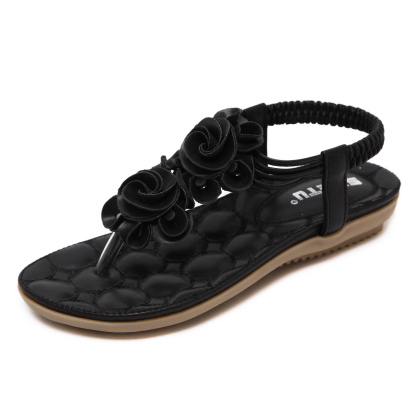 🌸🎉Spring Sale 50% OFF✨⏳Women's Flat Sandals Dress Shoes Ankle T-Strap Thong Elastic Comfortable Flip Flops Beach Sandal for Women - Conforms To The Human Body And Reduces Foot Pressure