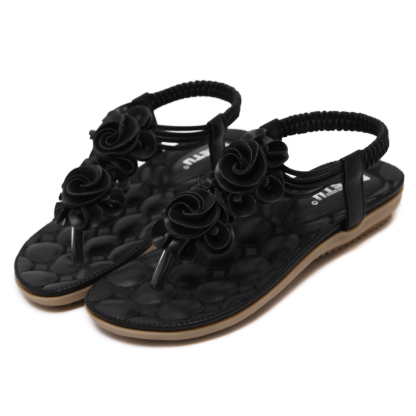🌸🎉Spring Sale 50% OFF✨⏳Women's Flat Sandals Dress Shoes Ankle T-Strap Thong Elastic Comfortable Flip Flops Beach Sandal for Women - Conforms To The Human Body And Reduces Foot Pressure