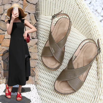 🌸🎉Hot Sale 50% OFF✨⏳Causal Orthoperdic Wedge Sandals for Women - Proven Plantar Fasciitis, Foot and Heel Pain Relief