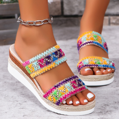 🎁Spring Sale 50% OFF⏳Women's Daily Comfort Lightweight Non-slip Floral Wedge Sandals - Proven Plantar Fasciitis, Foot and Heel Pain Relief