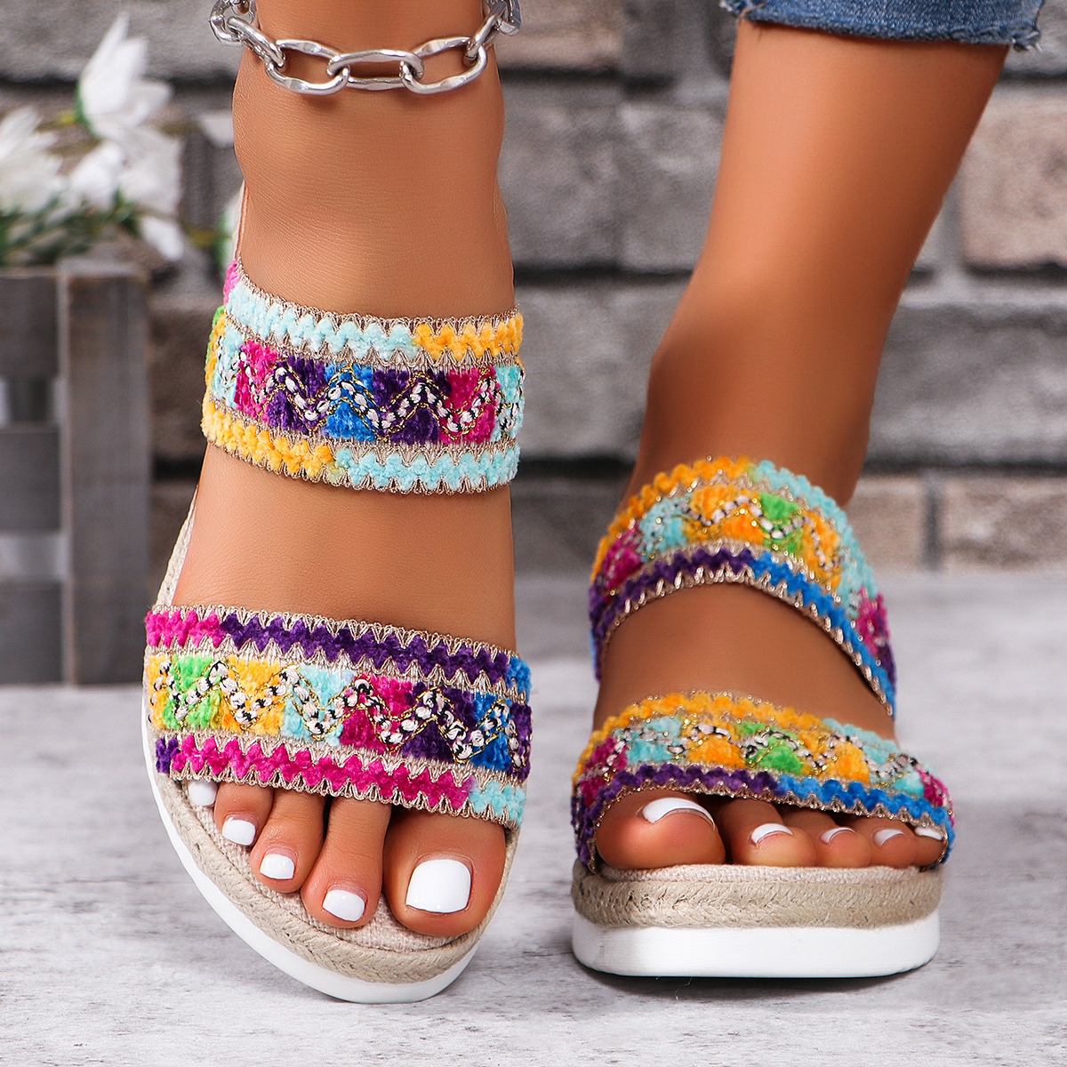 🎁Spring Sale 50% OFF⏳Women's Daily Comfort Lightweight Non-slip Floral Wedge Sandals - Proven Plantar Fasciitis, Foot and Heel Pain Relief