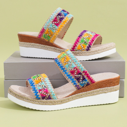 🎁Spring Sale 50% OFF⏳Women's Daily Comfort Lightweight Non-slip Floral Wedge Sandals - Proven Plantar Fasciitis, Foot and Heel Pain Relief