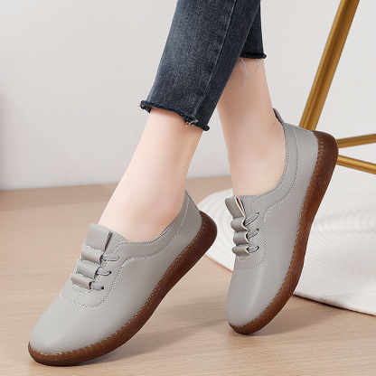 🚶‍♀️🥿50% OFF !!!✨Clearance!!✨Women's Daily Comfortable Non-slip Breathable Genuine Leather Slip-on Loafers - Proven Plantar Fasciitis, Foot and Heel Pain Relief