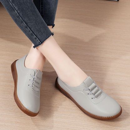 🚶‍♀️🥿50% OFF !!!✨Clearance!!✨Women's Daily Comfortable Non-slip Breathable Genuine Leather Slip-on Loafers - Proven Plantar Fasciitis, Foot and Heel Pain Relief