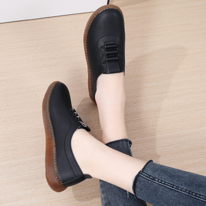 🚶‍♀️🥿50% OFF !!!✨Clearance!!✨Women's Daily Comfortable Non-slip Breathable Genuine Leather Slip-on Loafers - Proven Plantar Fasciitis, Foot and Heel Pain Relief