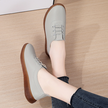 🚶‍♀️🥿50% OFF !!!✨Clearance!!✨Women's Daily Comfortable Non-slip Breathable Genuine Leather Slip-on Loafers - Proven Plantar Fasciitis, Foot and Heel Pain Relief