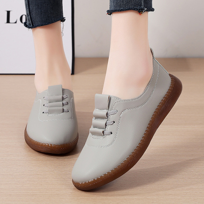 🚶‍♀️🥿50% OFF !!!✨Clearance!!✨Women's Daily Comfortable Non-slip Breathable Genuine Leather Slip-on Loafers - Proven Plantar Fasciitis, Foot and Heel Pain Relief