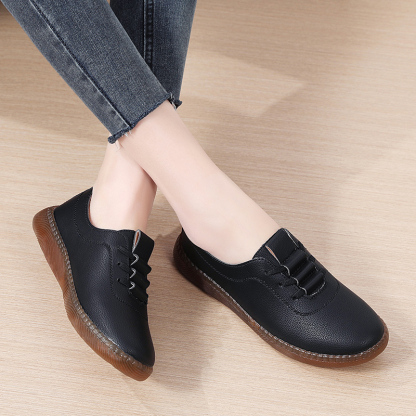 🚶‍♀️🥿50% OFF !!!✨Clearance!!✨Women's Daily Comfortable Non-slip Breathable Genuine Leather Slip-on Loafers - Proven Plantar Fasciitis, Foot and Heel Pain Relief