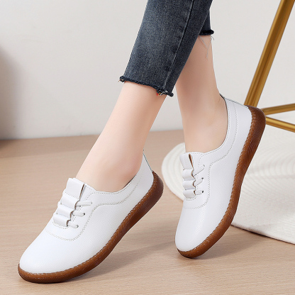 🚶‍♀️🥿50% OFF !!!✨Clearance!!✨Women's Daily Comfortable Non-slip Breathable Genuine Leather Slip-on Loafers - Proven Plantar Fasciitis, Foot and Heel Pain Relief