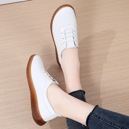 🚶‍♀️🥿50% OFF !!!✨Clearance!!✨Women's Daily Comfortable Non-slip Breathable Genuine Leather Slip-on Loafers - Proven Plantar Fasciitis, Foot and Heel Pain Relief