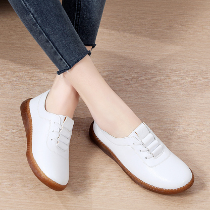 🚶‍♀️🥿50% OFF !!!✨Clearance!!✨Women's Daily Comfortable Non-slip Breathable Genuine Leather Slip-on Loafers - Proven Plantar Fasciitis, Foot and Heel Pain Relief