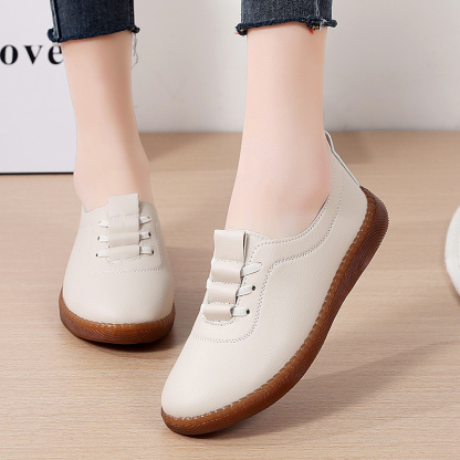 🚶‍♀️🥿50% OFF !!!✨Clearance!!✨Women's Daily Comfortable Non-slip Breathable Genuine Leather Slip-on Loafers - Proven Plantar Fasciitis, Foot and Heel Pain Relief