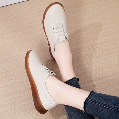 🚶‍♀️🥿50% OFF !!!✨Clearance!!✨Women's Daily Comfortable Non-slip Breathable Genuine Leather Slip-on Loafers - Proven Plantar Fasciitis, Foot and Heel Pain Relief