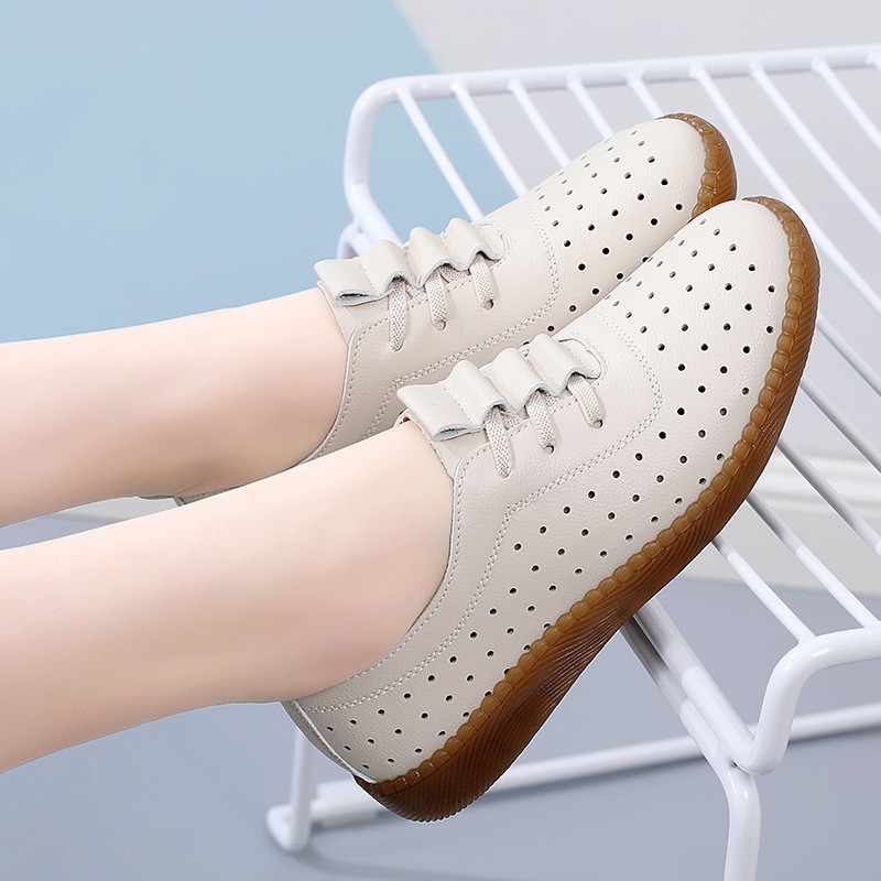 🚶‍♀️🥿50% OFF !!!✨Clearance!!✨Women's Daily Comfortable Non-slip Breathable Genuine Leather Slip-on Loafers - Proven Plantar Fasciitis, Foot and Heel Pain Relief