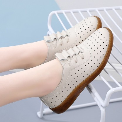 🚶‍♀️🥿50% OFF !!!✨Clearance!!✨Women's Daily Comfortable Non-slip Breathable Genuine Leather Slip-on Loafers - Proven Plantar Fasciitis, Foot and Heel Pain Relief