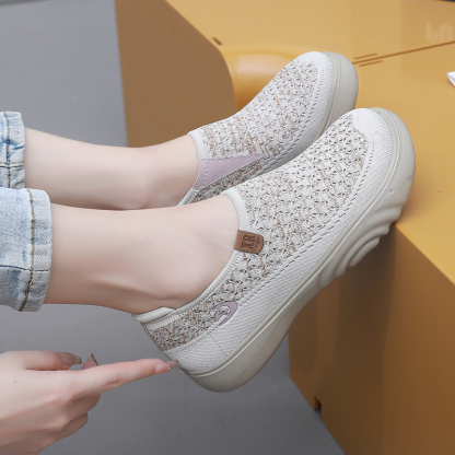 🌸🎉 🔥Limited Time Offer 50% OFF🔥 ✨🥿💫Women's Daily Soft Breathable Non-Slip Arch Support Slip-On Orthopedic Shoes - Proven Plantar Fasciitis, Foot and Heel Pain Relief