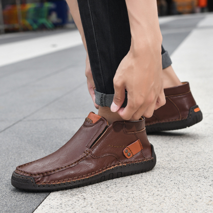 💥Last day deals💥Men's Casual Arch Support Non-slip Leather Slip-On Loafers