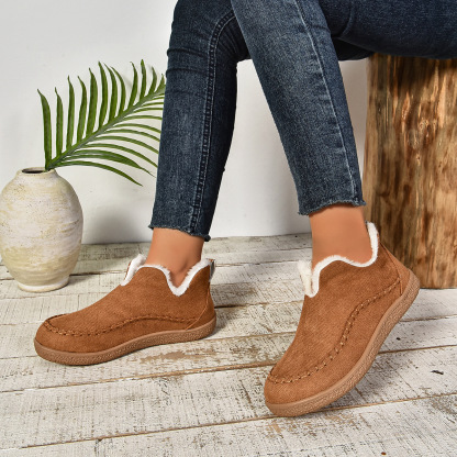 🔥Limited Time Offer 50% OFF🔥Ankle Boots for Women Fashion Winter Fall Warm Fur Lined Snow Booties Slip-On Shoes with Anti-slip Thick Sole Comfortable - Proven Plantar Fasciitis, Foot and Heel Pain Relief
