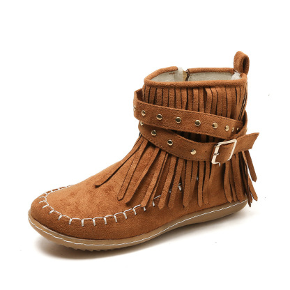 ⏰Promotion - 70% OFF🔥Women's Casual Tassel Faux Suede Round Toe Zipper Non-slip Boots - Proven Plantar Fasciitis, Foot and Heel Pain Relief