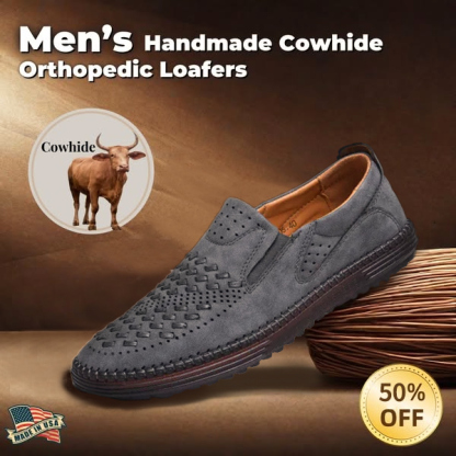 Last day 50% off 🔥Men's genuine leather lightweight breathable casual orthopedic loafers - Breathable And Dry For Healthy Feet