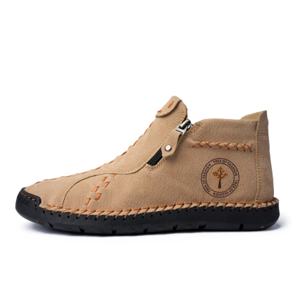 🔥Last Day Sale 70% OFF🔥 - ✨Womens Casual Leather Shoes Ankle Chukka Boots Slip On Lightweight Loafers Mid top Walking Driving Shoes