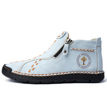 🔥Last Day Sale 70% OFF🔥 - ✨Womens Casual Leather Shoes Ankle Chukka Boots Slip On Lightweight Loafers Mid top Walking Driving Shoes