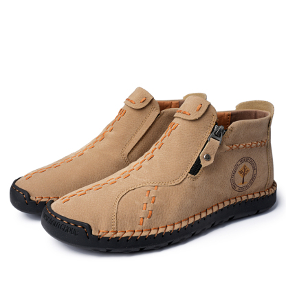 🔥Last Day Sale 70% OFF🔥 - ✨Womens Casual Leather Shoes Ankle Chukka Boots Slip On Lightweight Loafers Mid top Walking Driving Shoes