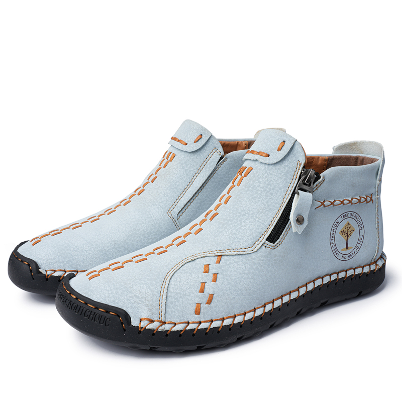 🔥Last Day Sale 70% OFF🔥 - ✨Womens Casual Leather Shoes Ankle Chukka Boots Slip On Lightweight Loafers Mid top Walking Driving Shoes