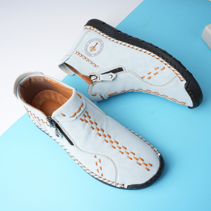 🔥Last Day Sale 70% OFF🔥 - ✨Womens Casual Leather Shoes Ankle Chukka Boots Slip On Lightweight Loafers Mid top Walking Driving Shoes