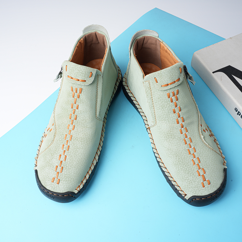 🔥Last Day Sale 70% OFF🔥 - ✨Womens Casual Leather Shoes Ankle Chukka Boots Slip On Lightweight Loafers Mid top Walking Driving Shoes