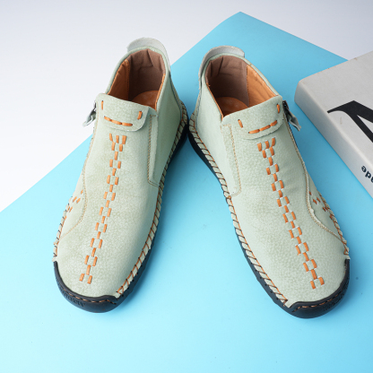🔥Last Day Sale 70% OFF🔥 - ✨Womens Casual Leather Shoes Ankle Chukka Boots Slip On Lightweight Loafers Mid top Walking Driving Shoes