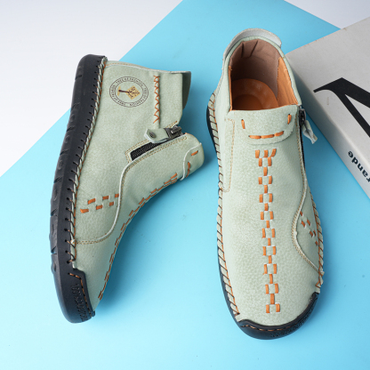 🔥Last Day Sale 70% OFF🔥 - ✨Womens Casual Leather Shoes Ankle Chukka Boots Slip On Lightweight Loafers Mid top Walking Driving Shoes