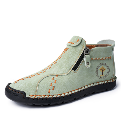 🔥Last Day Sale 70% OFF🔥 - ✨Womens Casual Leather Shoes Ankle Chukka Boots Slip On Lightweight Loafers Mid top Walking Driving Shoes
