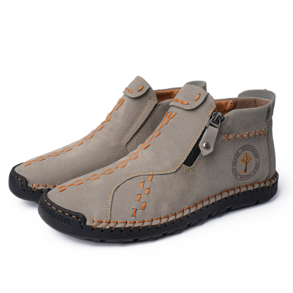 🔥Last Day Sale 70% OFF🔥 - ✨Womens Casual Leather Shoes Ankle Chukka Boots Slip On Lightweight Loafers Mid top Walking Driving Shoes