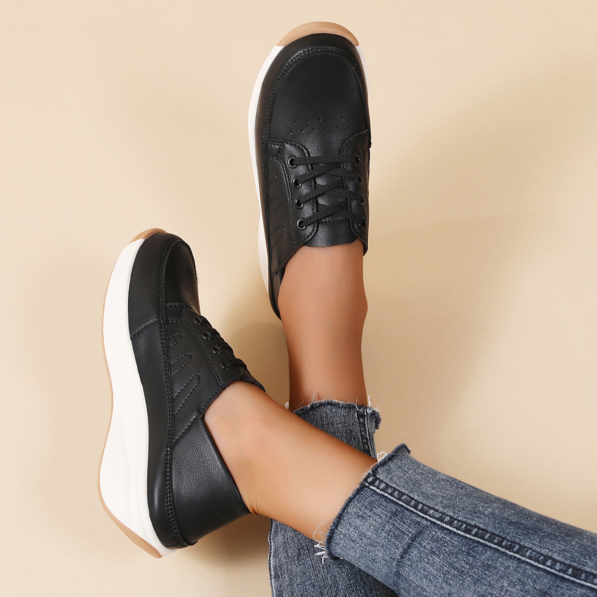 🌸🎉 Limited Time Offer 50% OFF✨🥿💫Women's Leather/Suede Flatform Orthopedic Sneakers
