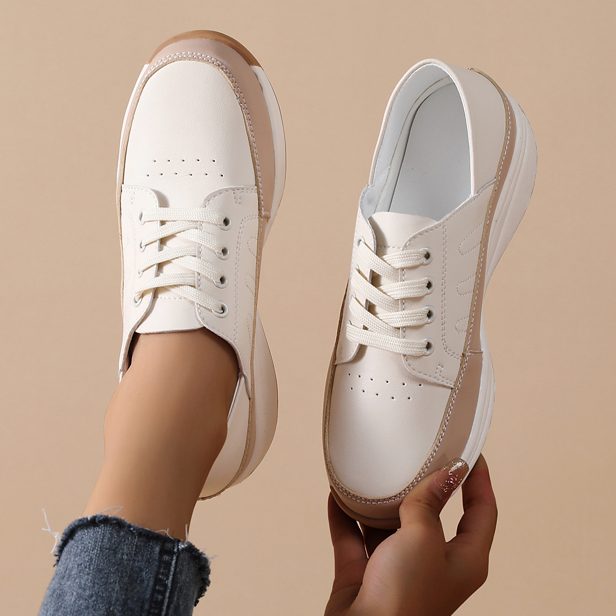 🌸🎉 Limited Time Offer 50% OFF✨🥿💫Women's Leather/Suede Flatform Orthopedic Sneakers