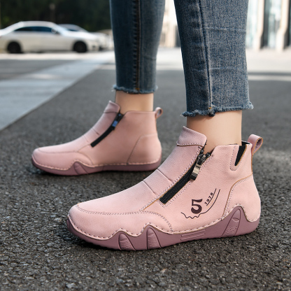🏃‍♀️👢Promotion - 70% OFF! ✨Women's Outdoor Comfort Waterproof Non-slip Slip-On Driving Boots Wide Toe Orthopedic Shoes - Proven Plantar Fasciitis, Foot and Heel Pain Relief