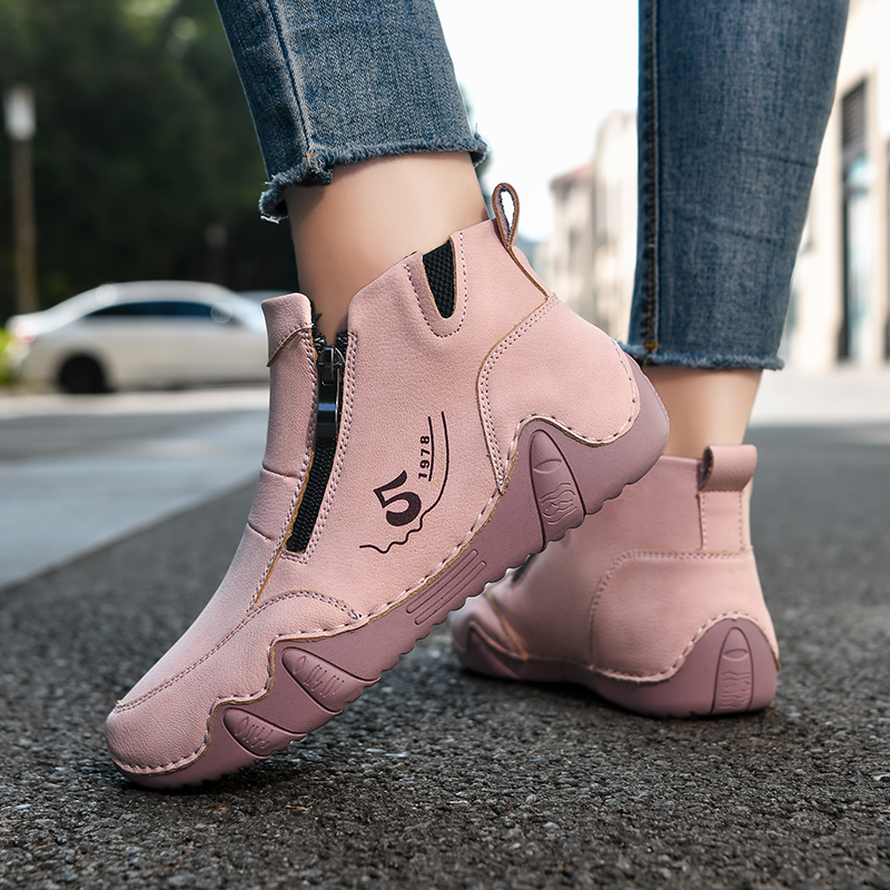 🏃‍♀️👢Promotion - 70% OFF! ✨Women's Outdoor Comfort Waterproof Non-slip Slip-On Driving Boots Wide Toe Orthopedic Shoes - Proven Plantar Fasciitis, Foot and Heel Pain Relief