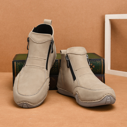 🏃‍♀️👢Promotion - 70% OFF! ✨Women's Outdoor Comfort Waterproof Non-slip Slip-On Driving Boots Wide Toe Orthopedic Shoes - Proven Plantar Fasciitis, Foot and Heel Pain Relief